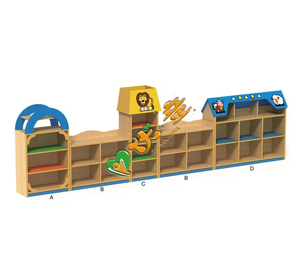 幼儿园家具生态木动物造型玩具柜 