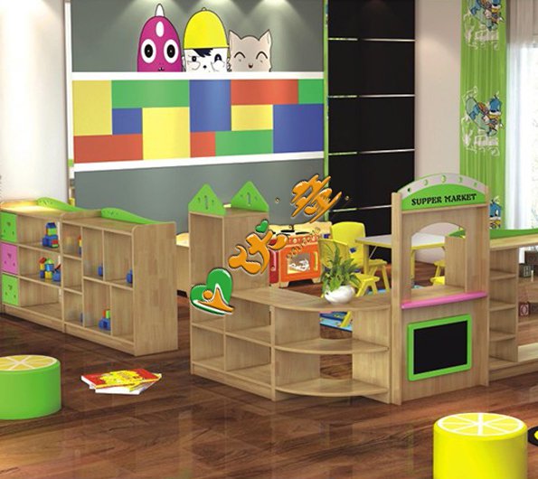 幼儿园家具生态木多功能区角柜 