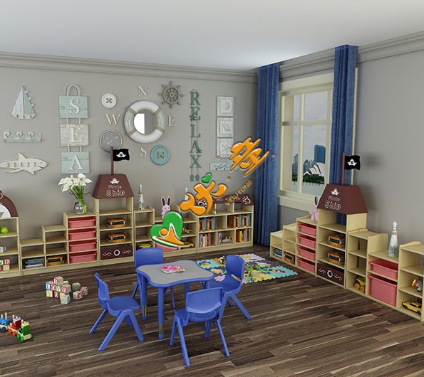 幼儿园家具生态木玩具收纳柜组合 