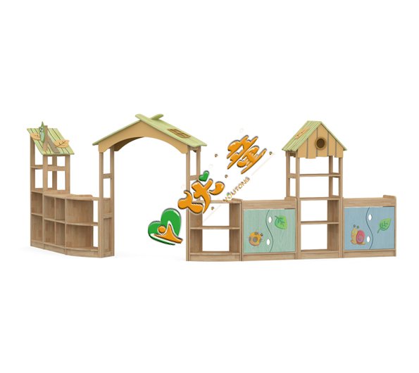 幼儿园家具橡木宝宝生活组合柜