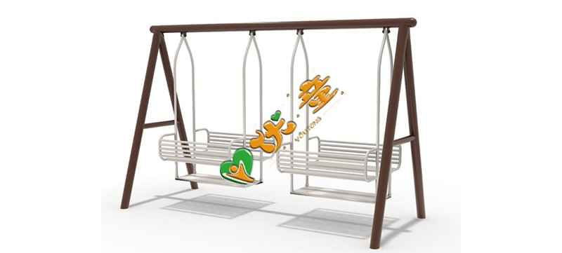 A柱双人坐橙秋千