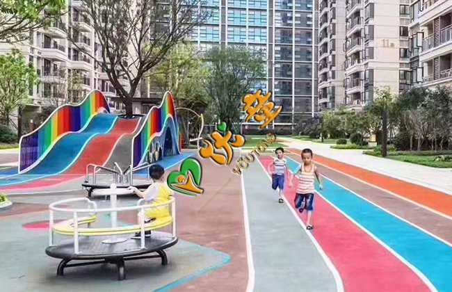 地产小区彩虹步道游乐设备实物